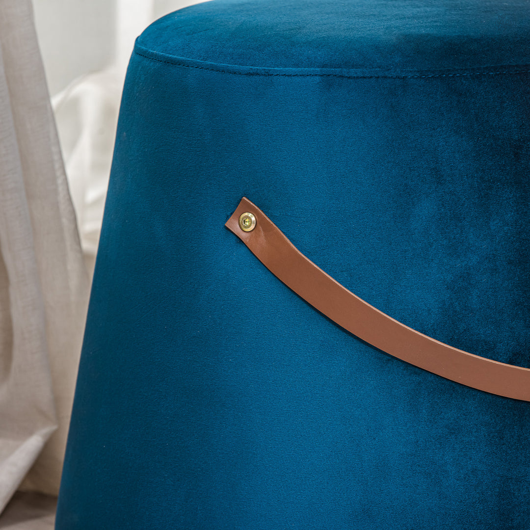 FUJI Blå Velour med Rebpuf