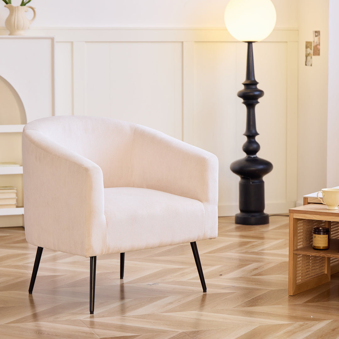 KIRUNA metal- og fløjlsbøjle beige loungestol