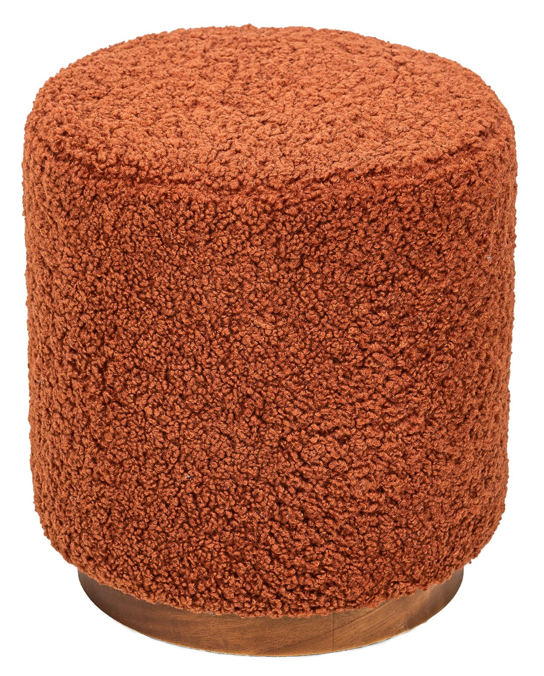 SOKA Terracotta Bouclé puf med træbund