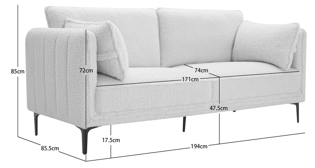 NUUK 3-personers grå sofa