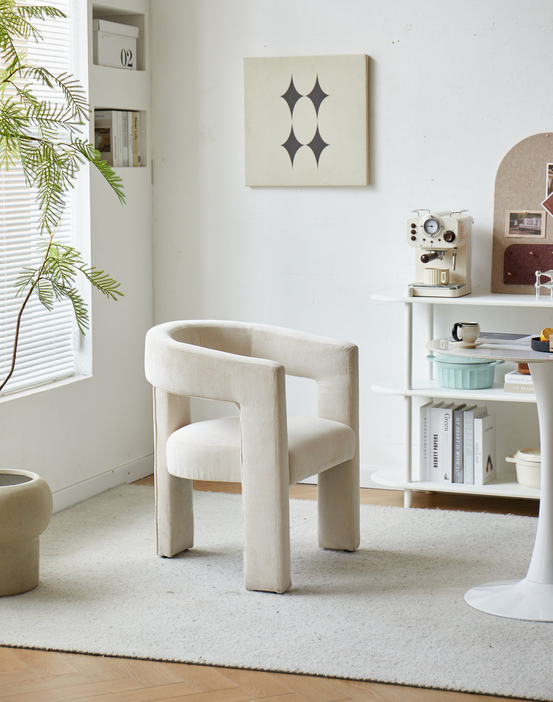 ARUSHA Beige fløjlsbøjlestol
