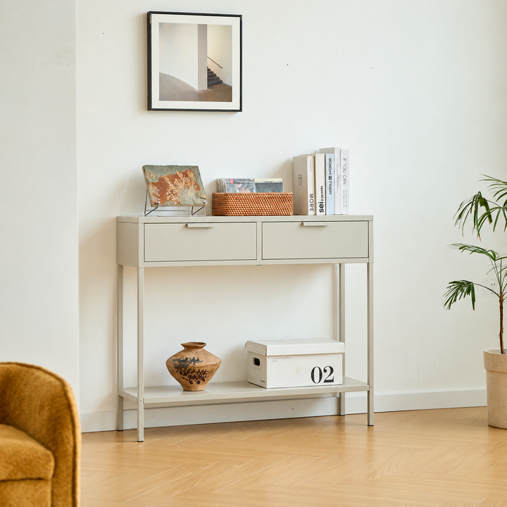 KUHMO konsolbord med 2 skuffer – Beige