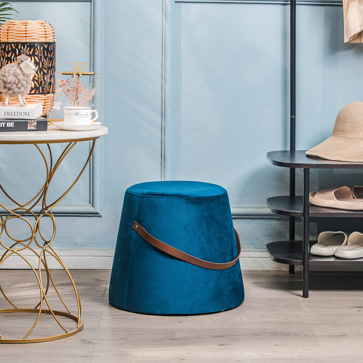 FUJI Blå Velour med Rebpuf