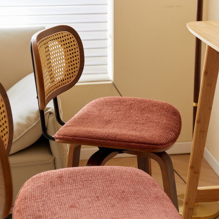 ALESUND Sæt med 2 barstole i asketræ og rattan terracotta