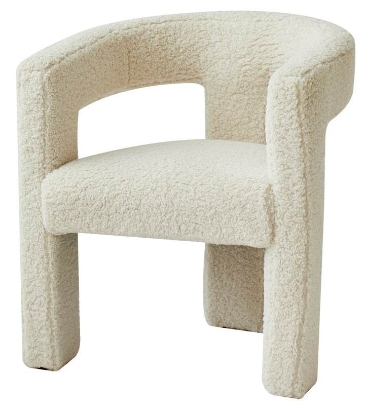 ARUSHA White Bouclé Lounge Chair