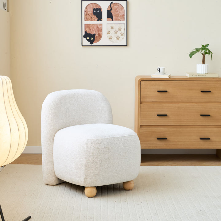 KOKKOLA Loungestol i massivt træ og beige stof