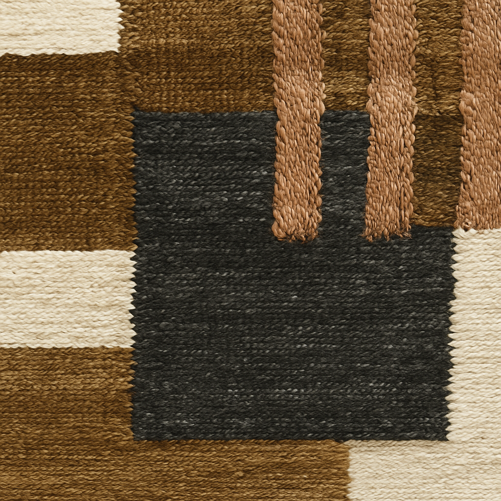 KOLARI Rektangulært bomuldstæppe med brune og beige mønstre 90 x 60 cm