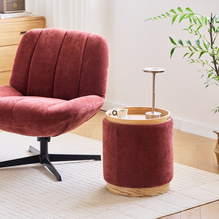 KEMI Terrakottastofpuf med opbevaring