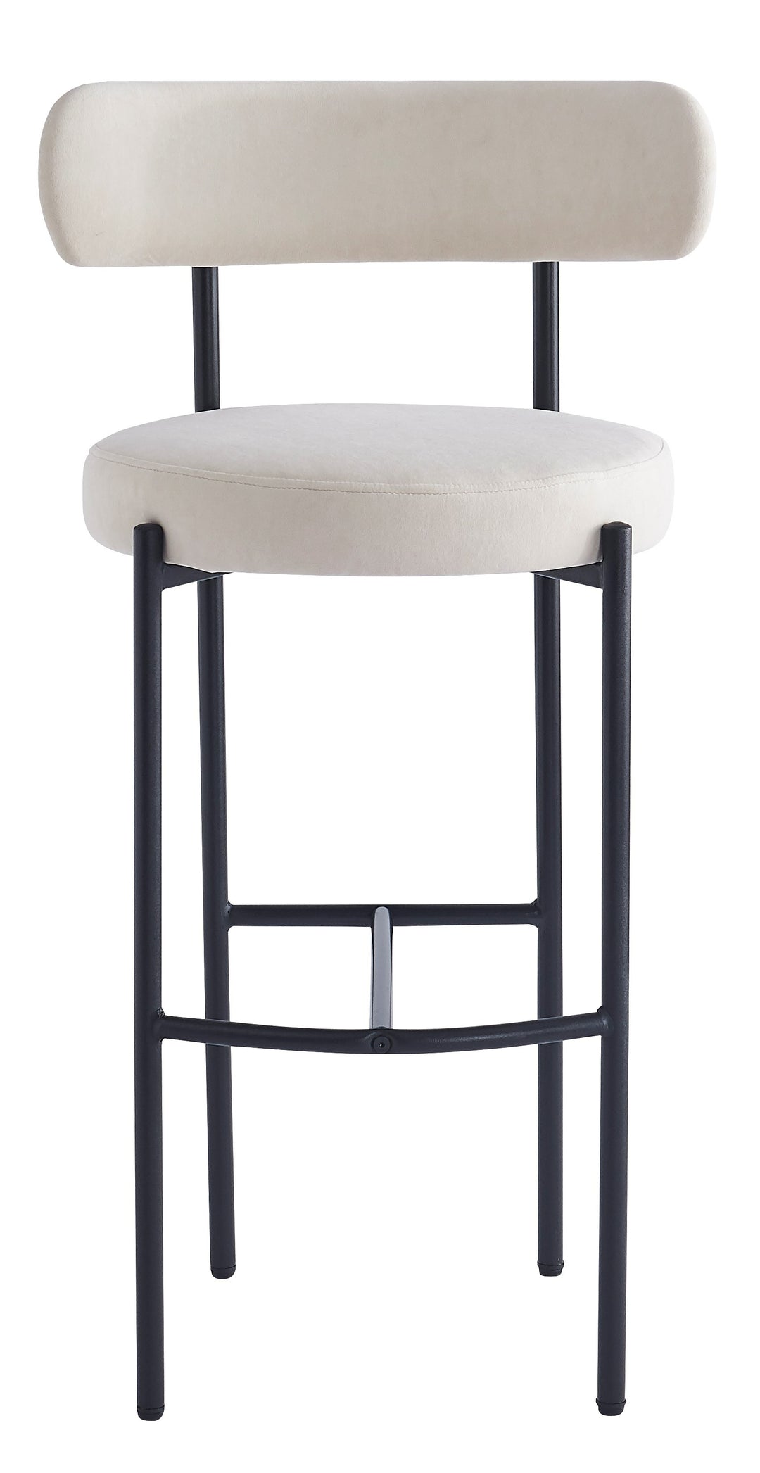 TABLARS Sæt med 2 barstole i metal, beige fløjl