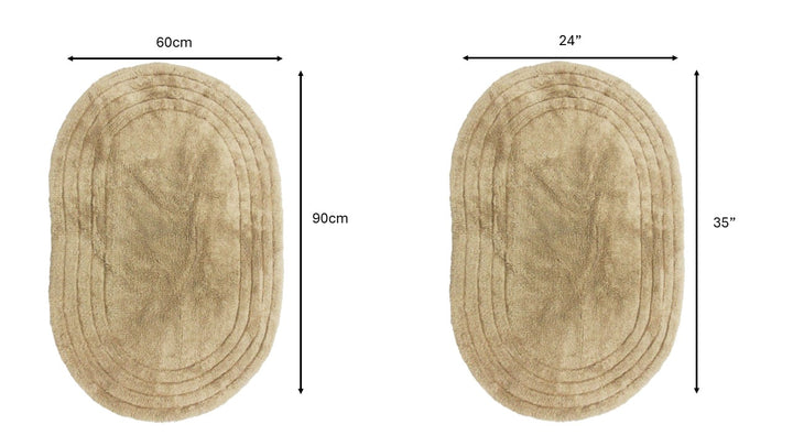 MIKKELI Lysebrunt Ovalt Bomuldstæppe 90 x 60 cm