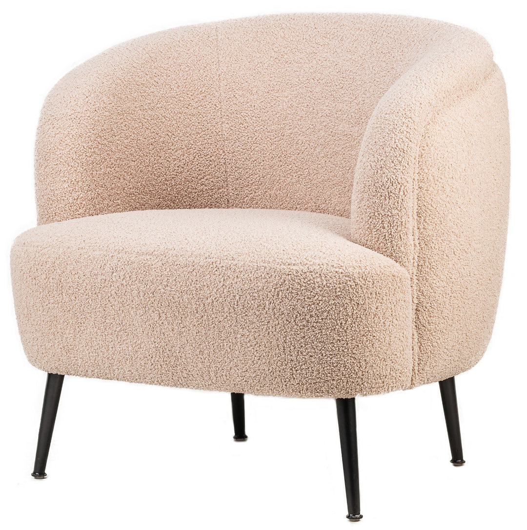 SVEN Metal og Beige Bouclé Lounge Chair