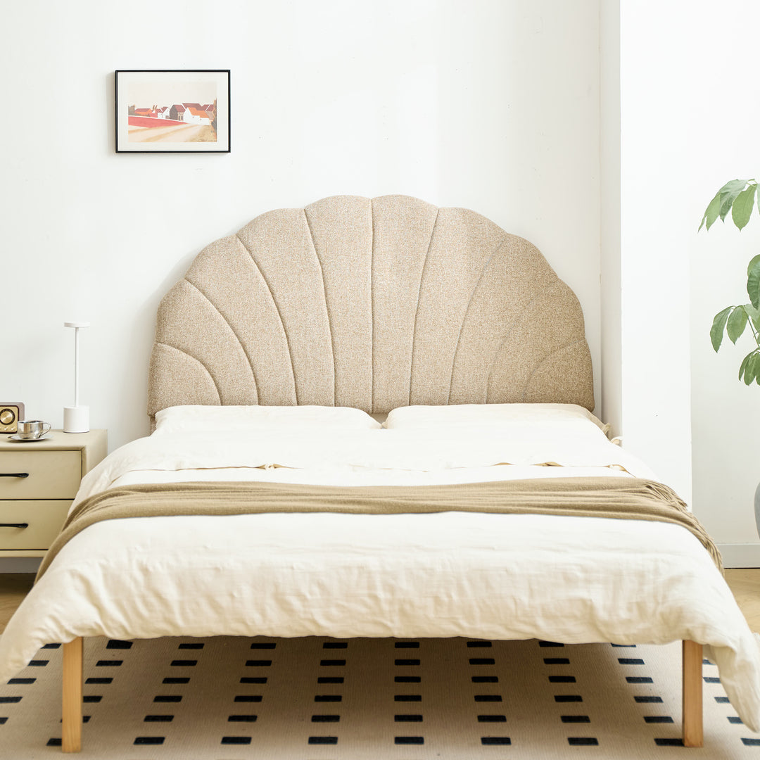 SUND Sengegavl i stof 140 cm beige