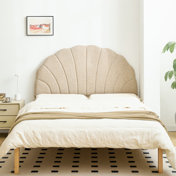 SUND Sengegavl i stof 140 cm beige