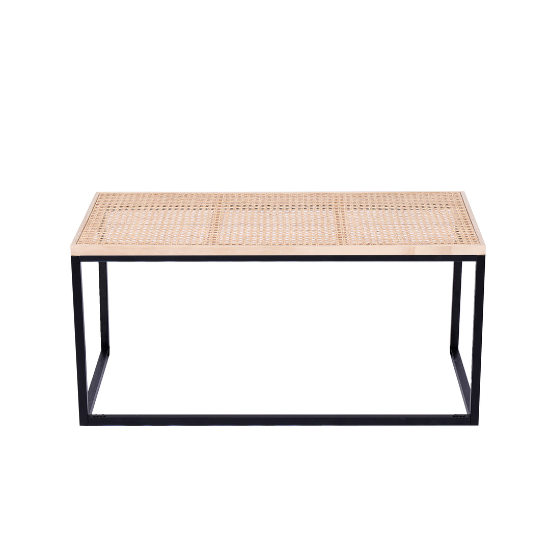 SAPPORO industriel rattanbordplade og sofabord i sort metal
