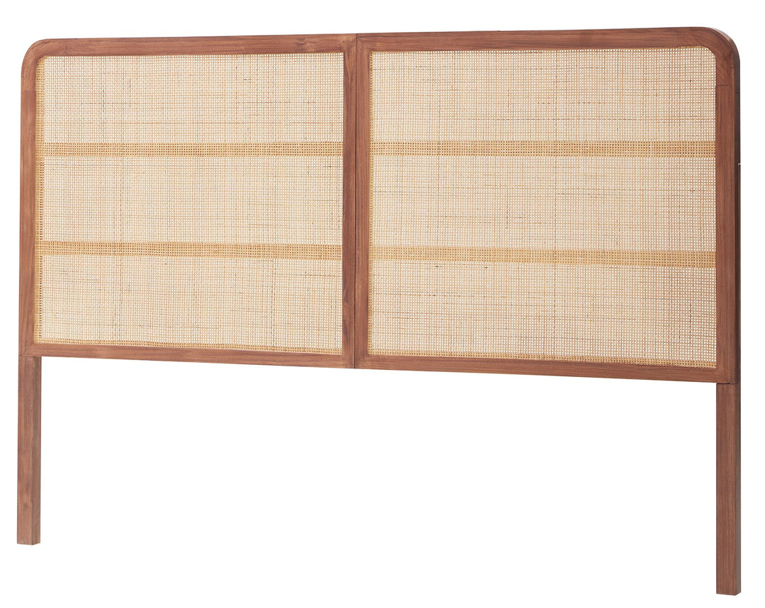 HORSENS Sengegavl i træ og rattan