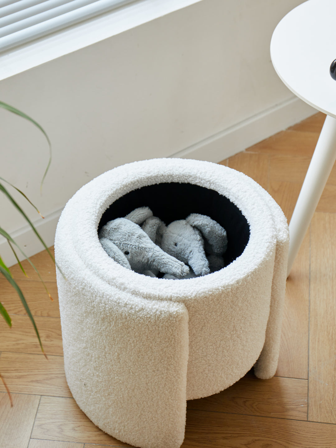 POUFMOSS Hvid Bouclé Puf