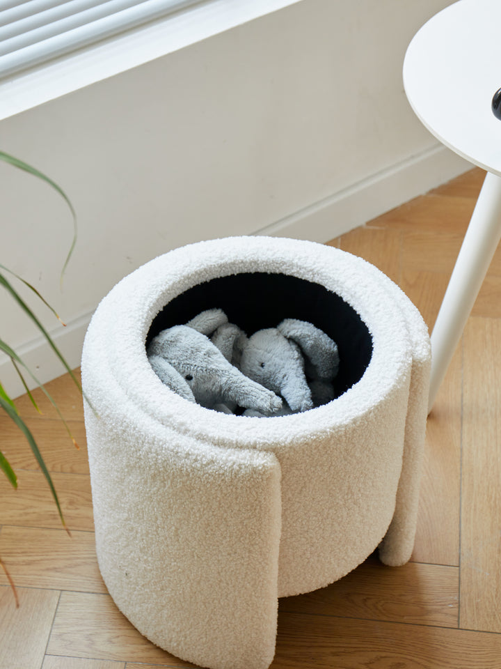 POUFMOSS Hvid Bouclé Puf