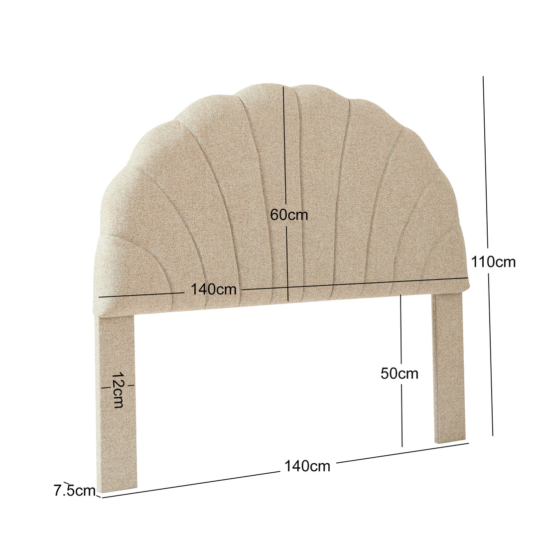 SUND Sengegavl i stof 140 cm beige