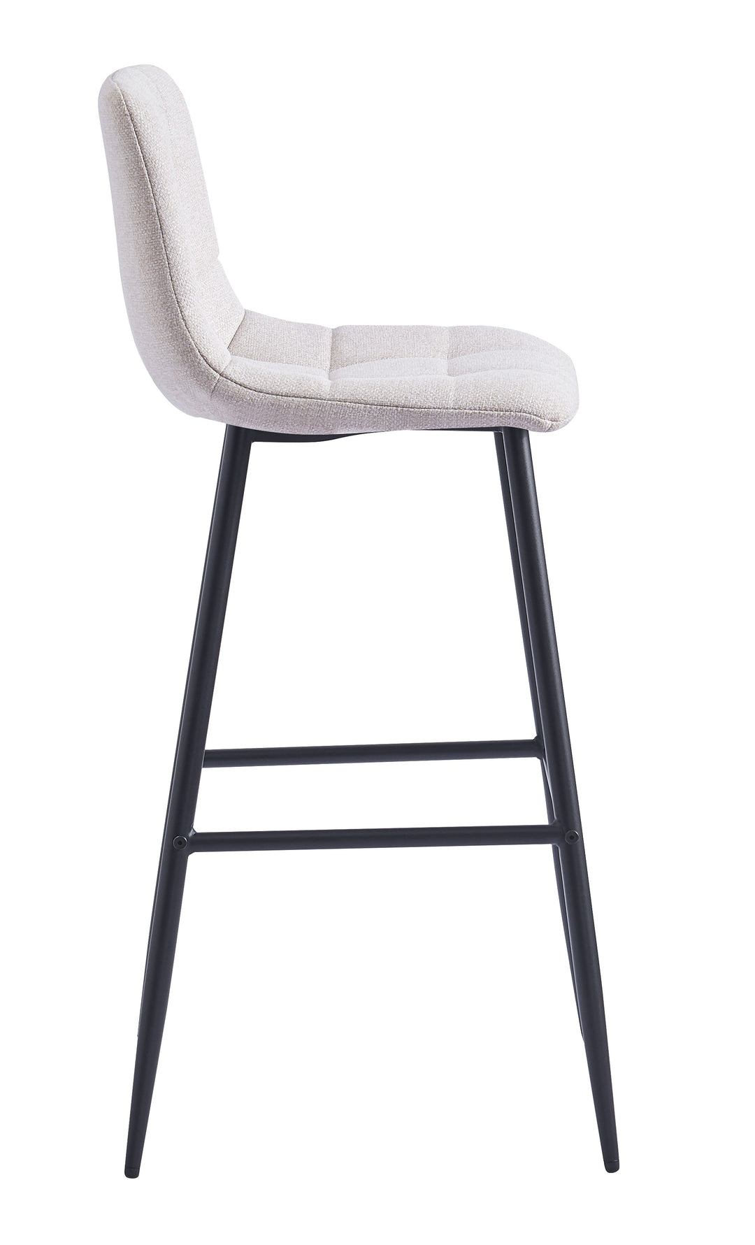 TABBJORN Sæt med 2 barstole i metal og beige stof