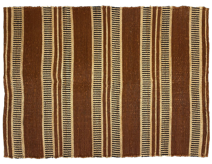 KUOPIO Rektangulært bomuldstæppe med brune og beige mønstre 180 x 120 cm