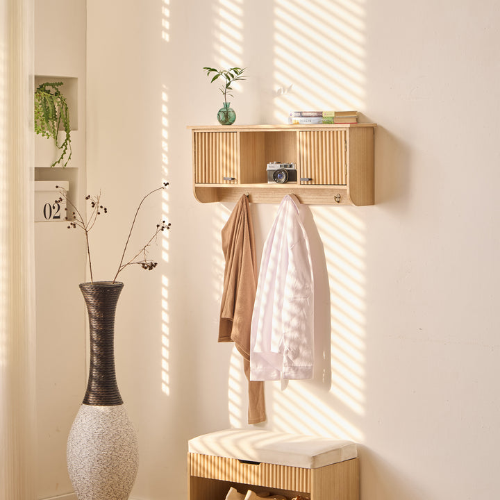 KONDO Vægmonteret trægarderobe med 2 døre