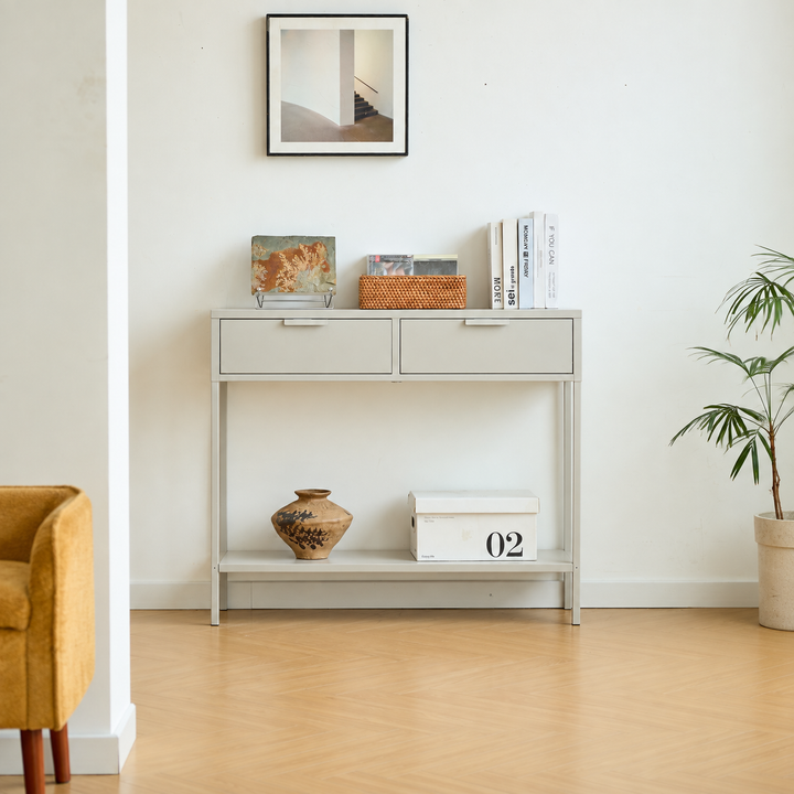 KUHMO konsolbord med 2 skuffer – Beige