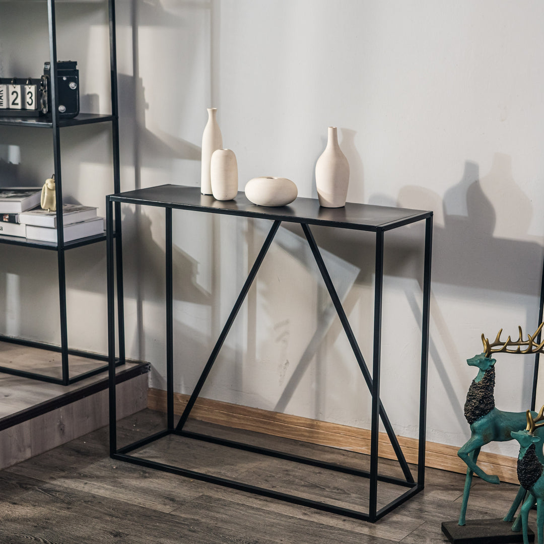 SOLNA Industrielt Sort Metal Konsolbord