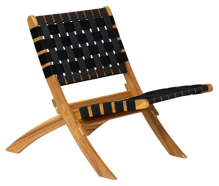 JANEIRO Loungestol i akacie og sort nylon