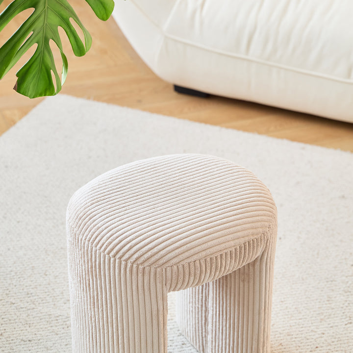 NAGA Beige Velour Puf til Stuen