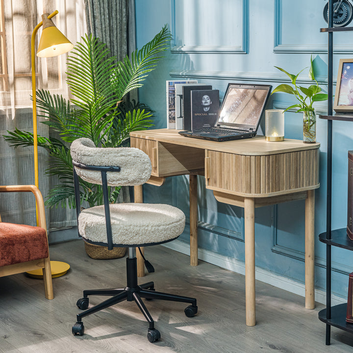 TOYAMA skrivebord i asketræ – moderne design med praktisk opbevaring