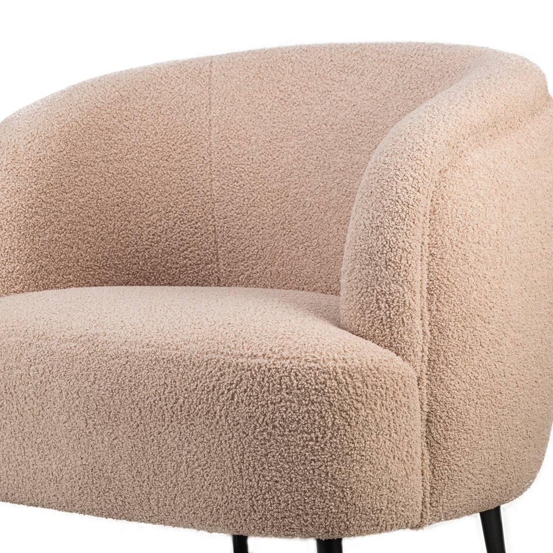 SVEN Metal og Beige Bouclé Lounge Chair
