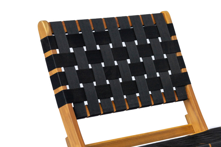 JANEIRO Loungestol i akacie og sort nylon