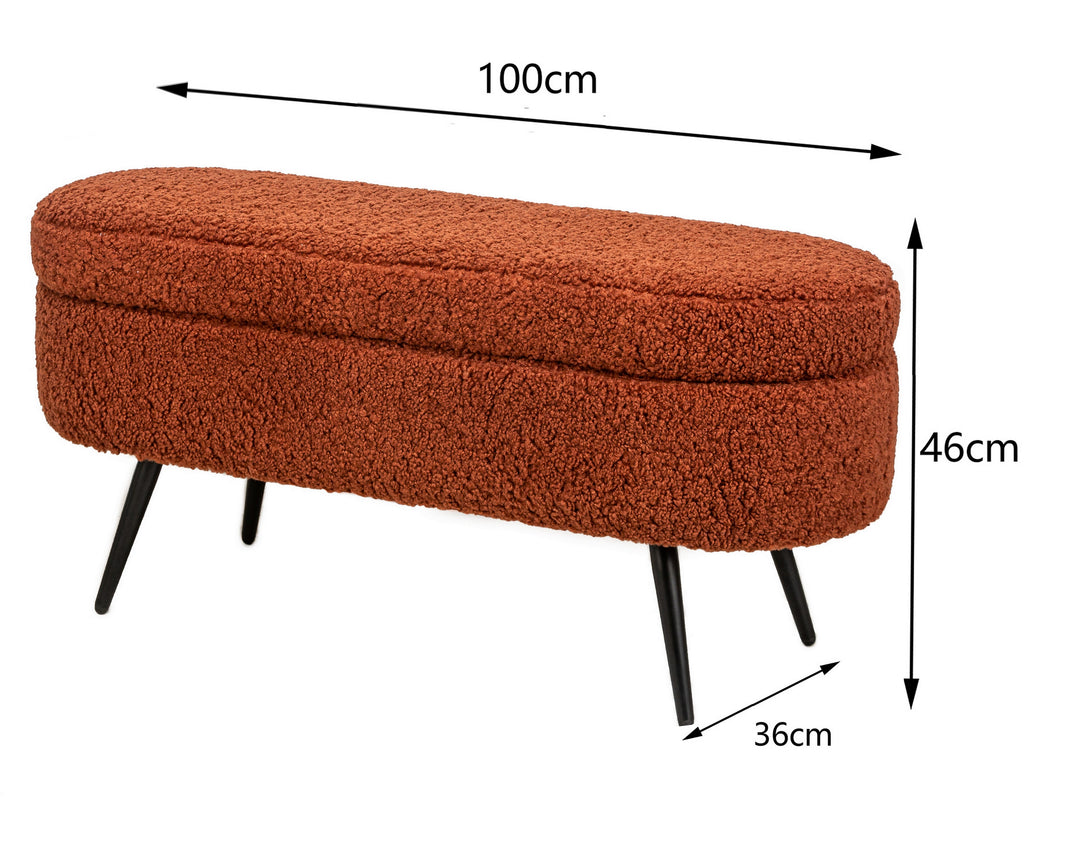 STOCKHOLM Terracotta Bouclé Opbevaringsbænk