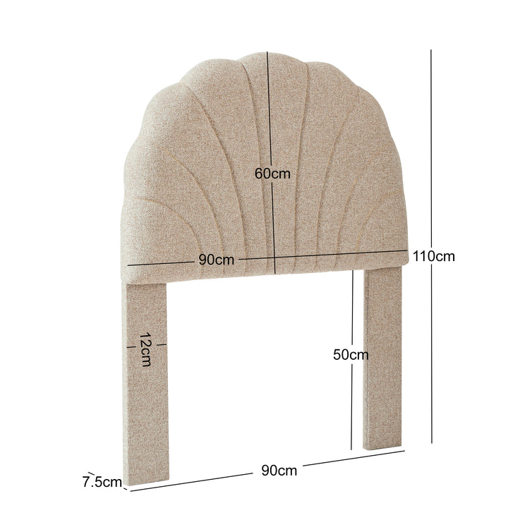 SUND Sengegavl i stof 90 cm beige