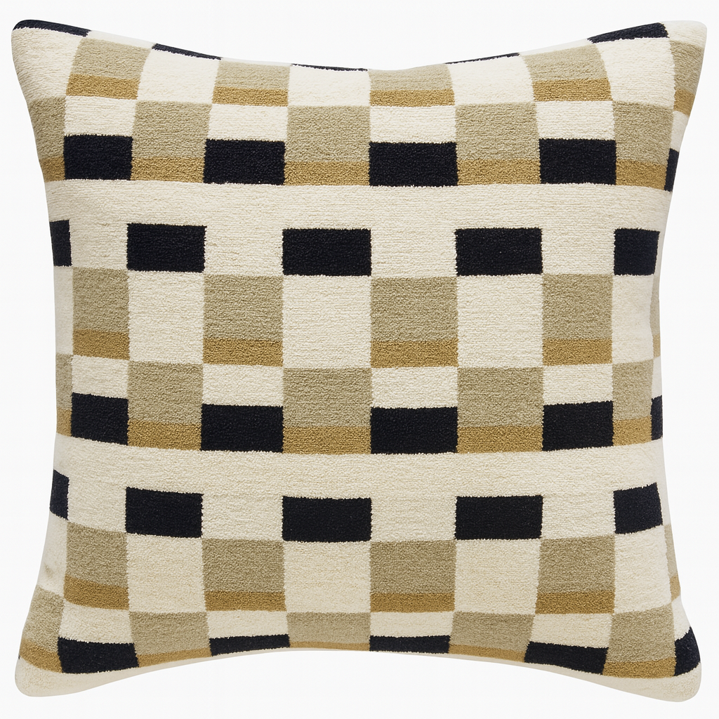 ANDOYA Beige fløjlsbomuldspude 45 x 45 cm