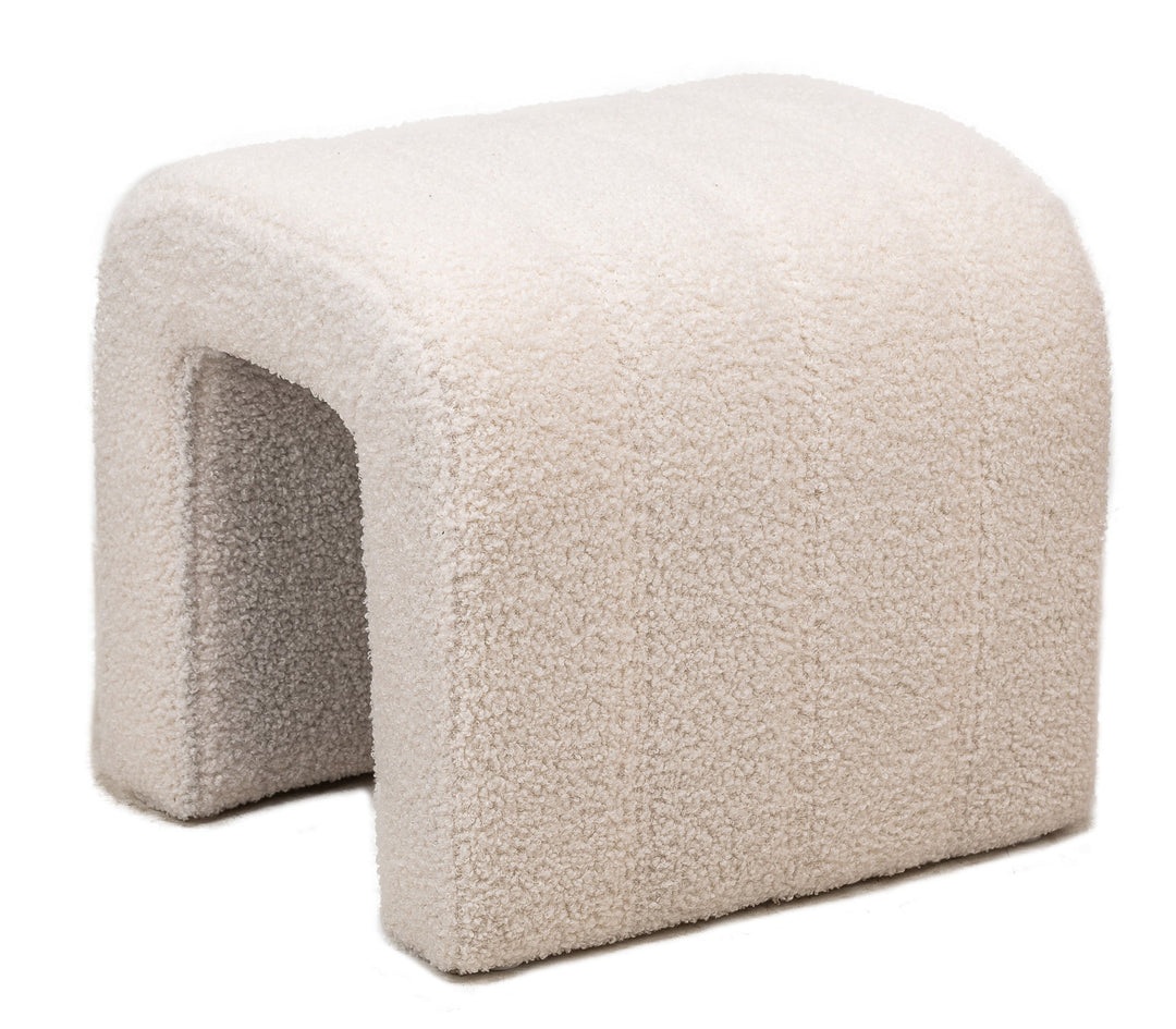 CEBU Hvid Bouclé Puf