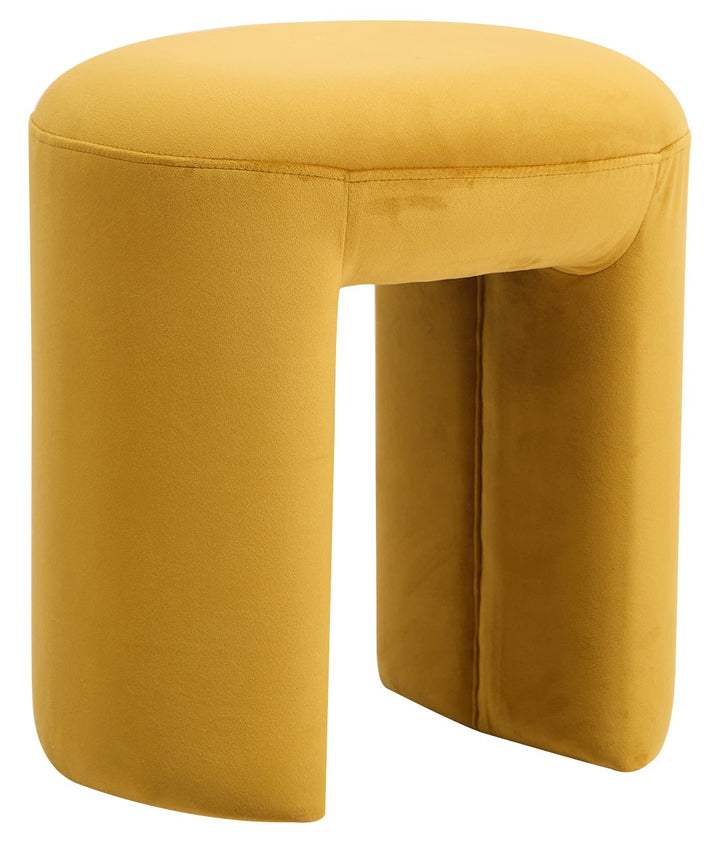 NAGA Gul Velour Puf til Stuen