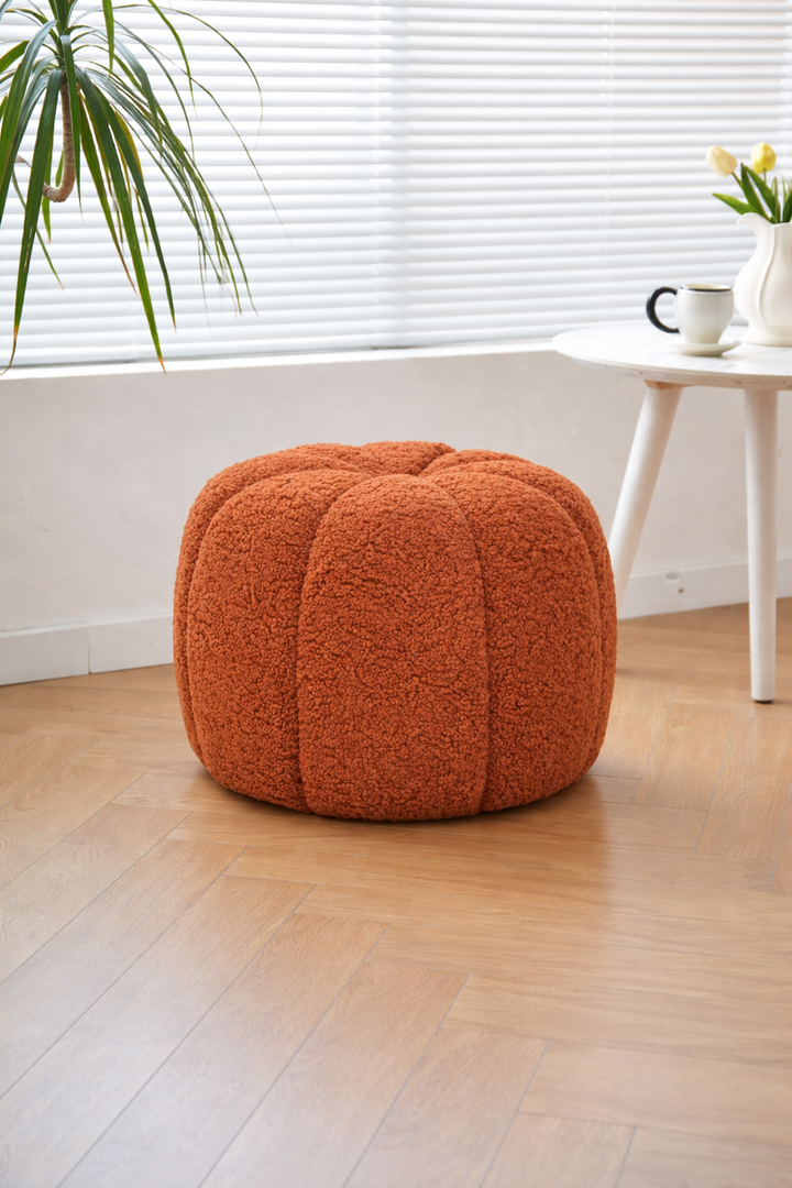 FJORD Terracotta Bouclé med striber puf