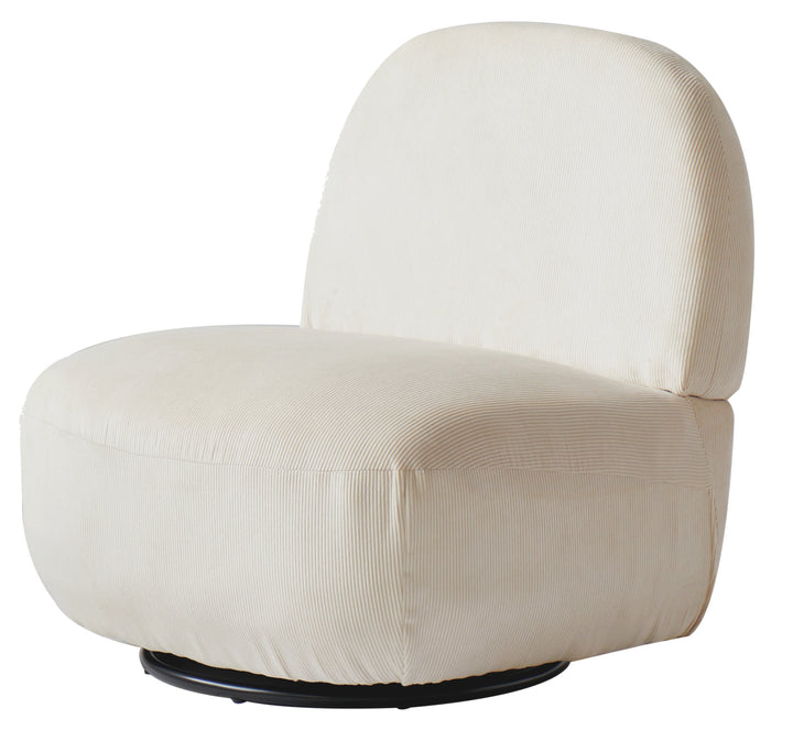 KAMPALA Beige fløjlsbøjle drejestol