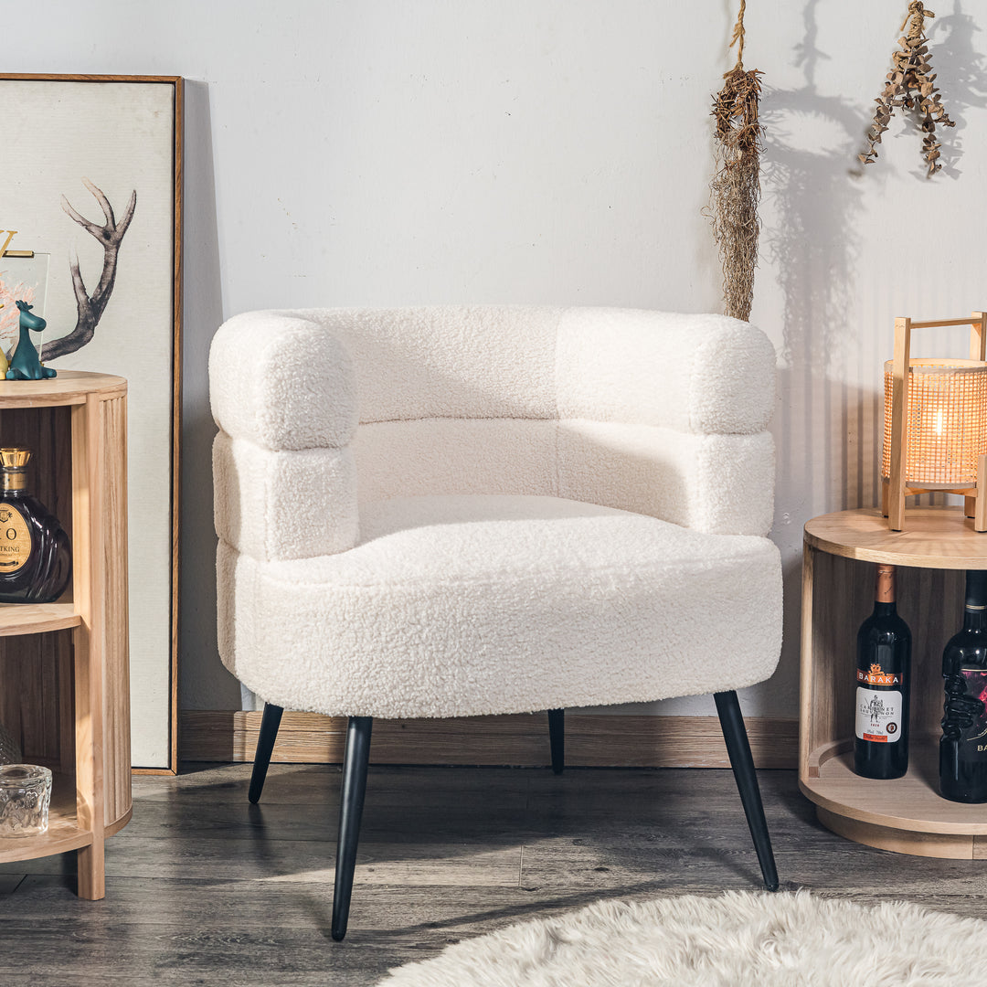 KORGEN Metal og hvid Bouclé Lounge Chair