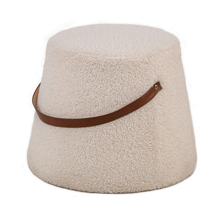 FUJI Hvid Bouclé med rebpuf