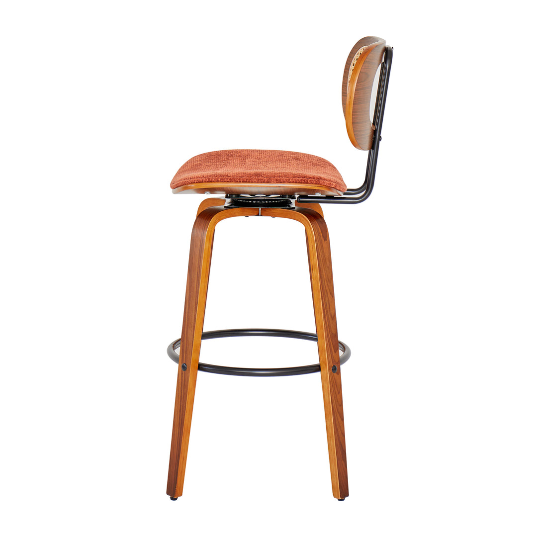 ALESUND Sæt med 2 barstole i asketræ og rattan terracotta