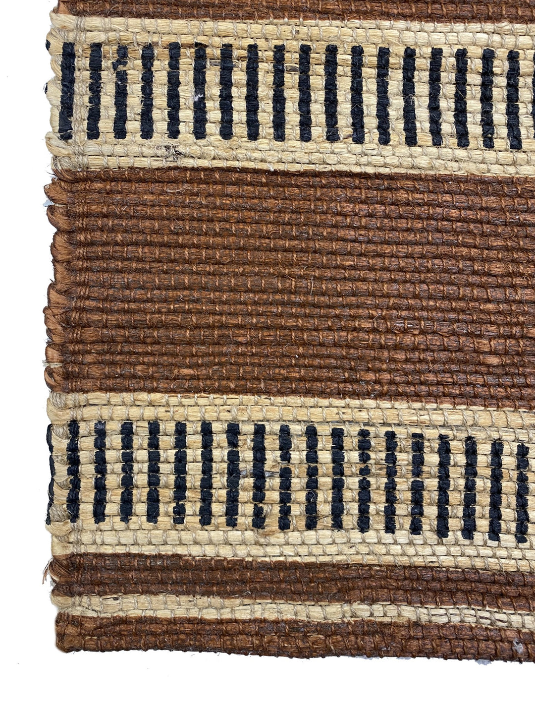 KUOPIO Rektangulært bomuldstæppe med brune og beige mønstre 90 x 60 cm