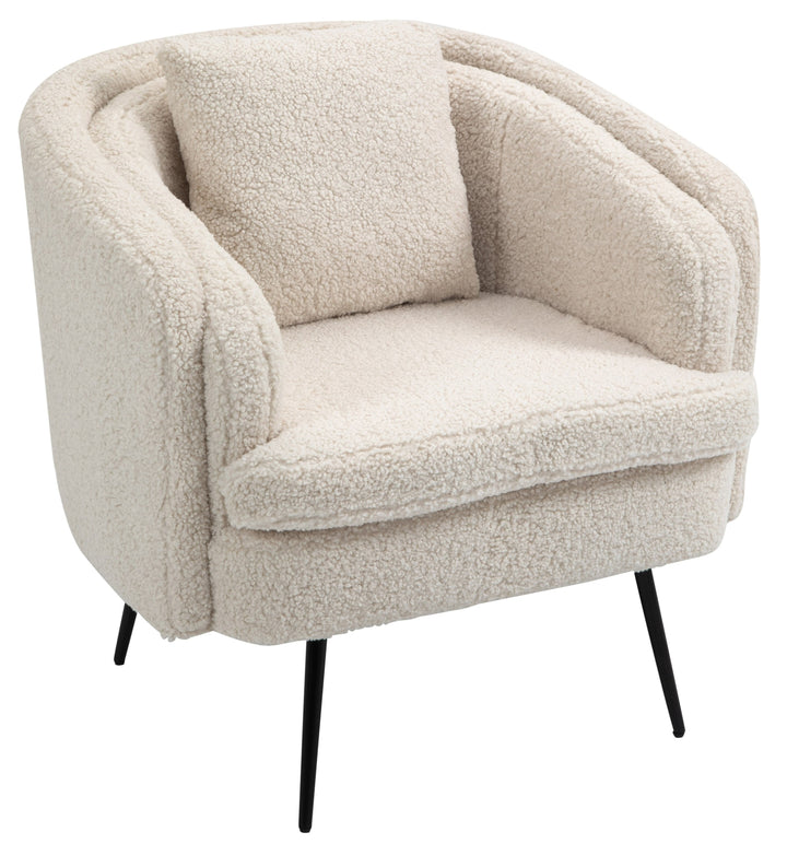 DUKE Metal og hvid Bouclé Lounge Chair