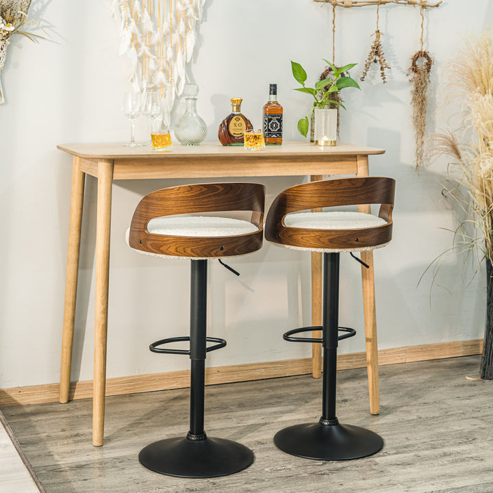 VICTORIA barstol i bouclé – industrielt design og blød komfort