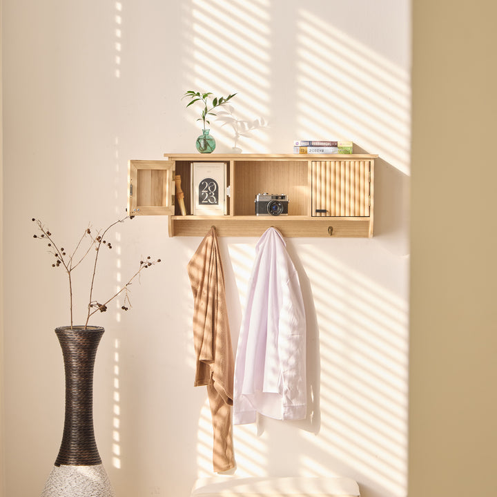 KONDO Vægmonteret trægarderobe med 2 døre