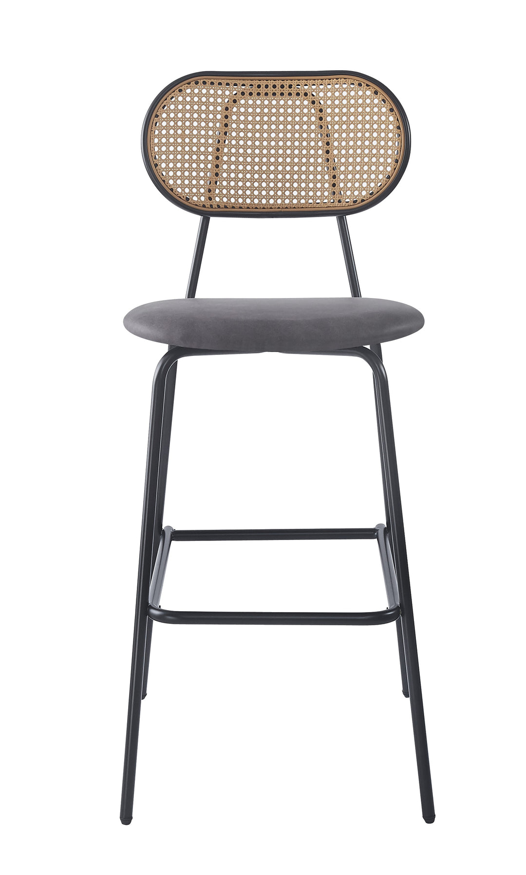 TABOREBRO et af 2 industrielle barstole med rattan