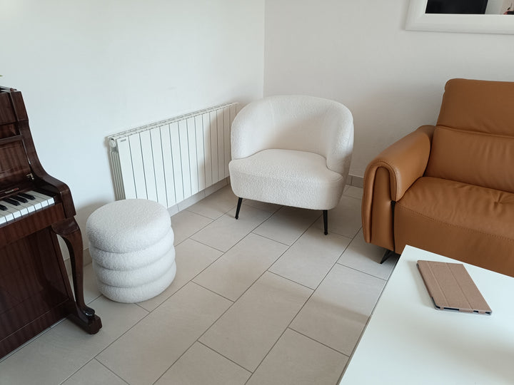 KORGEN Metal og hvid Bouclé Lounge Chair