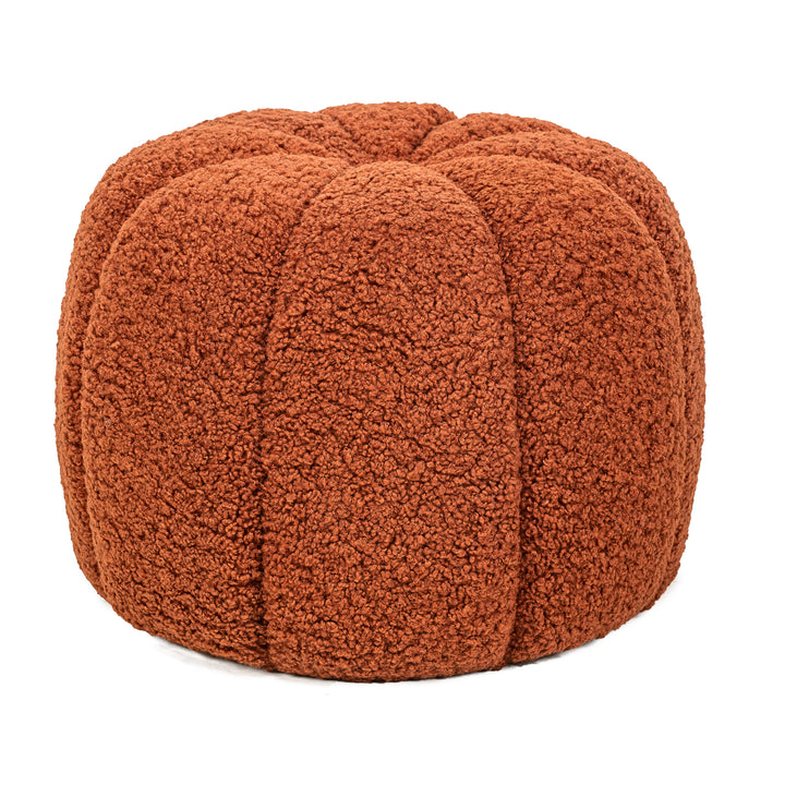 FJORD Terracotta Bouclé med striber puf