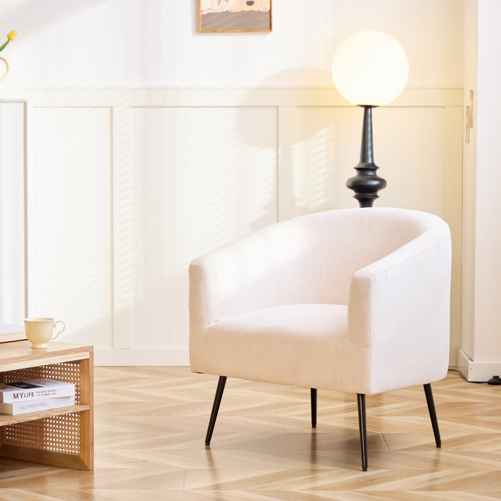 KIRUNA metal- og fløjlsbøjle beige loungestol